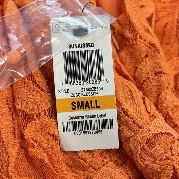 INC International Concepts NWT Sunkissed Orange Floral Lace Dress Size Small - Picture 10 of 10